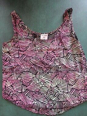Rum Reggae Scoop Neck Batik Fish Tank Top Vtg
